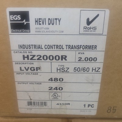 EGS Hevi-Duty HZ2000R 1 Phase Industrial Control Transformer 2000VA