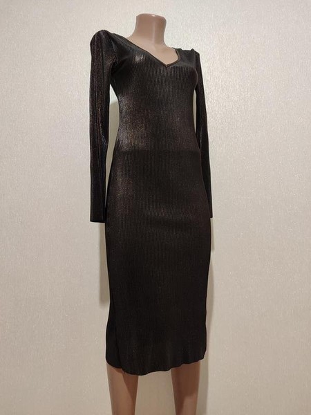 Women French Connection Dress Black Polyester 36 #8LD2
