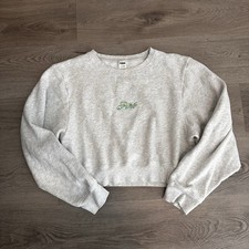 Victoria's Secret PINK Floral Ivy Fleece Pullover Crew Sweatshirt Size Large L