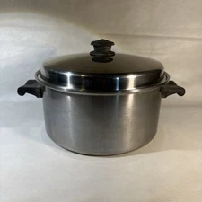 Saladmaster Dutch Oven Stock Pot VapoLid 6 Qt 18-8 TriClad Stainless Vintage USA