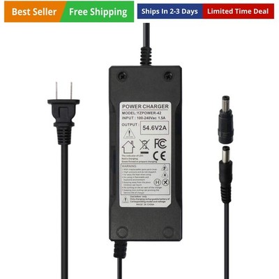 54.6V 2A Power Supply Adapter Charger for 48V Lithium Li-ion Battery Pack wit...