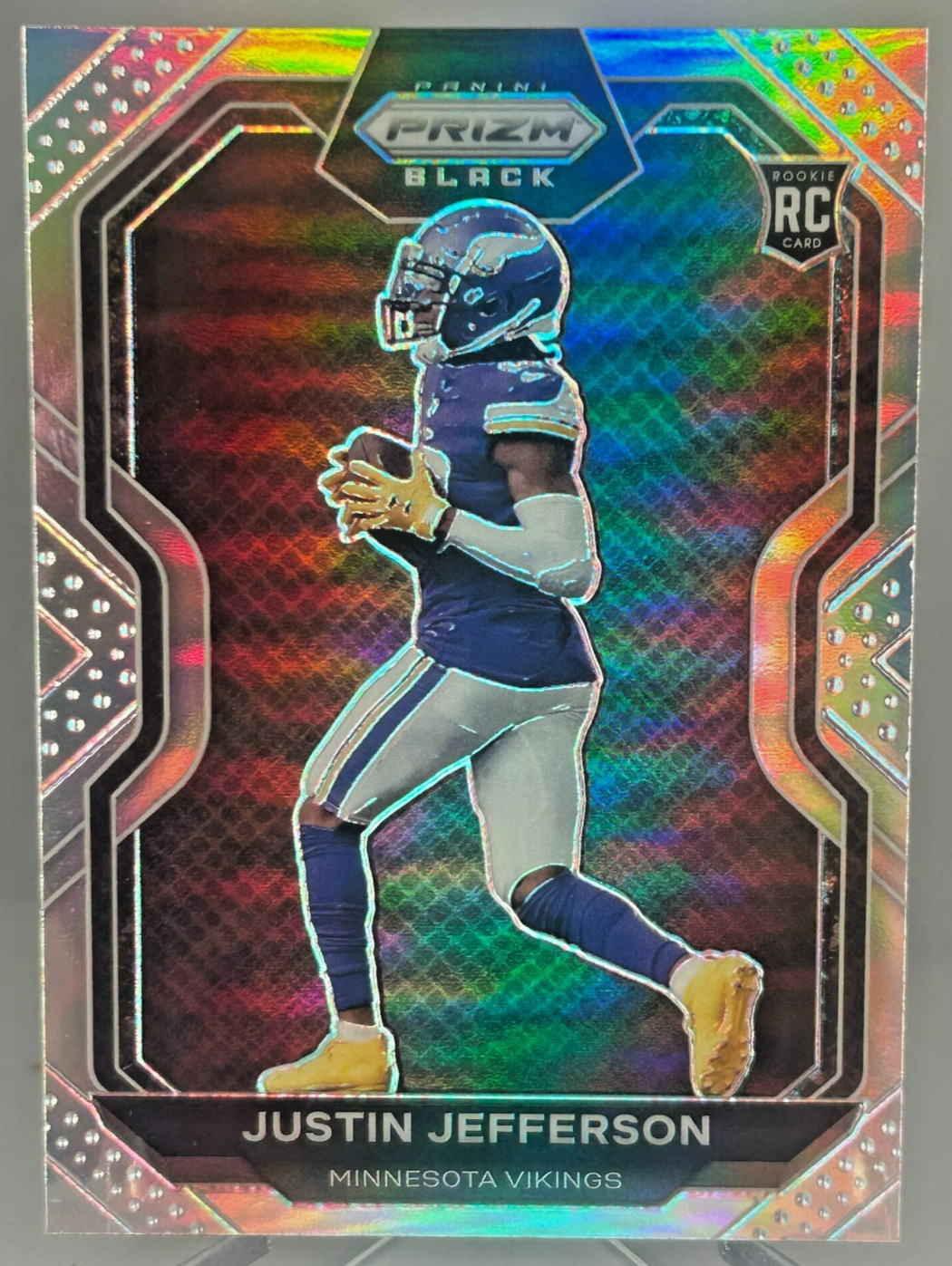 2020 Panini Chronicles Prizm Black Silver Justin Jefferson #PB-9 Rookie Mint