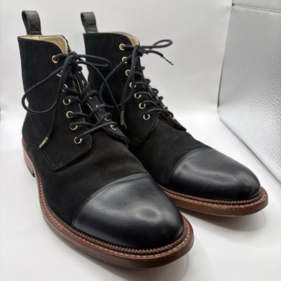 Taft The Troy Boots Mens 40 Black Suede Leather Dress Shoes 7, 7.5 Handmade $295