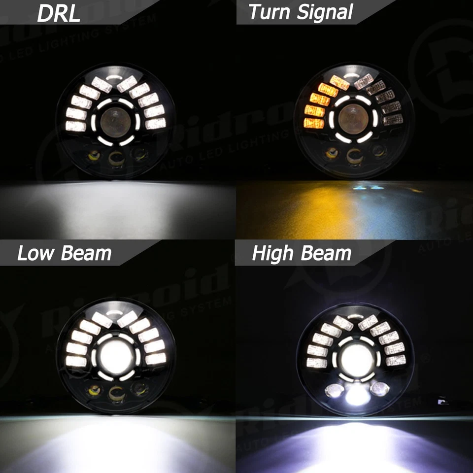 Luz de giro LED de 7 pulgadas para Kawasaki VN Vulcan 500 750 800 900 1500 DOT Foto 4 de 4