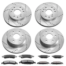Front Rear Brake Rotors&Pads Kit for 2014-2018 Chevy Silverado Gmc Sierra 1500
