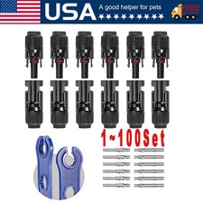 1-100set  Male Female Wire Cable Connector Set Solar Panel Waterproof Connector