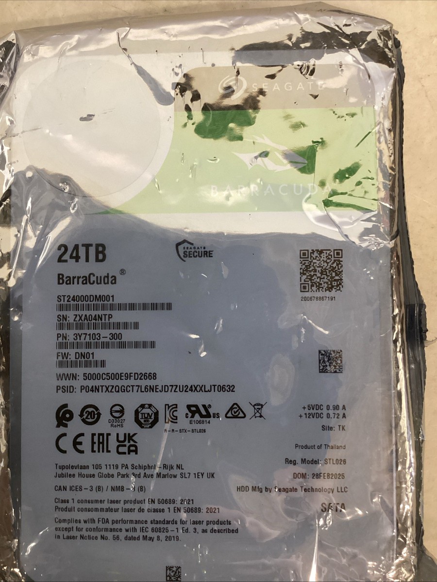 Seagate BarraCuda ST24000DM001 24TB 7200 RPM 512MB Cache