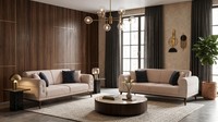 Beiges Wohnzimmer-Set Sofas Moderne Stoffsofas PolstermöBel