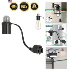 Light Socket Outlet Adapter, 3 in 1 Light Bulb Plug Adapter, Convert E26/E27 ...