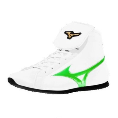 [Auf Bestellung] MIZUNO Short Boxschuhe White/Flush Green/Pearl White Line