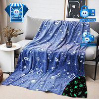 Kuscheldecke Leuchtend Im Dunkeln Grau 130X150 Cm Super Weich Warm Geschenk