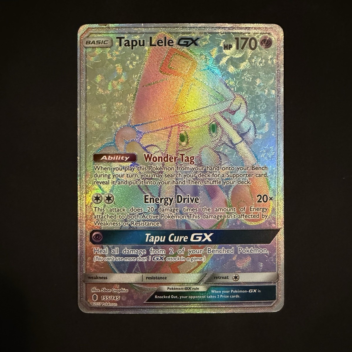 Tapu Lele GX Secret Rare SR Full Art Guardians Rising 155/145 EN