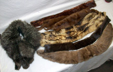 6 Different Vintage Genuine Fur Collars Wrap, Stole All Lined, VG/EX Cond.