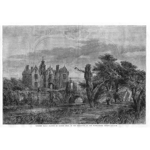 FINE ART Sprites Hall by Samuel Read - Antique Print 1860
