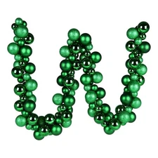 Vickerman 6' Plastic Assorted Ornament Ball Christmas Garland in Green