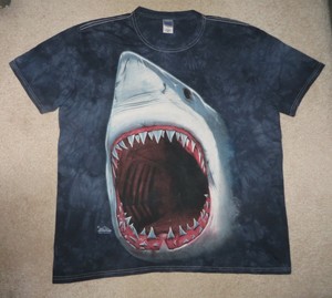 The Mountain 100 Cotton Unisex Adult S Shark Bite Size X Large Tie Dye T Shirt Ebay