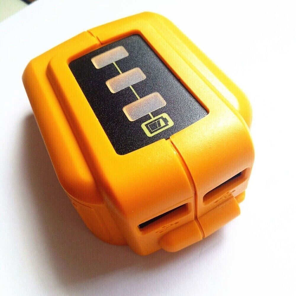 DCB090 Dual USB Charger Adapter For DeWalt 12V-20V Li-ion Battey Power Source
