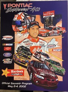 Pontiac 400 2002 NASCAR RACE PROGRAM-RICHMOND Tony Stewart on Cover