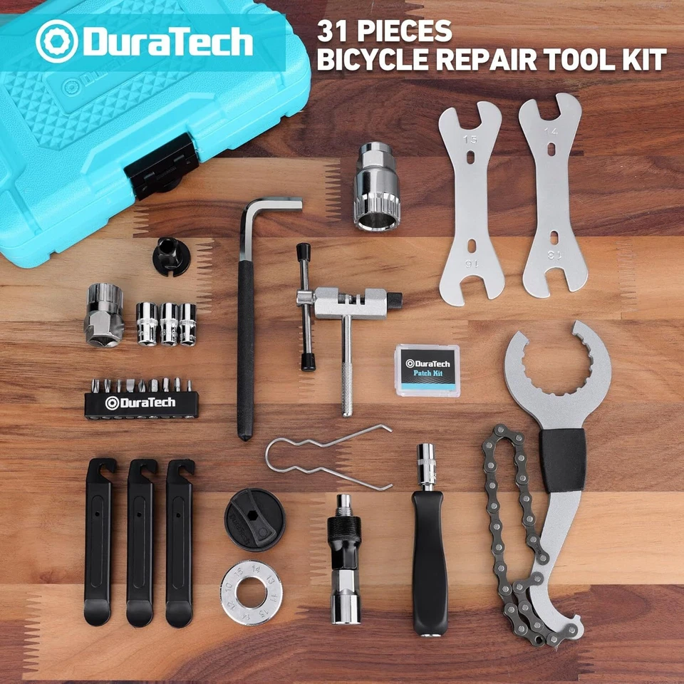 DURATECH 31-Piece Bicycle Repair Set Home Multi-Purpose Repair Kit with Tool Box - Image 2 of 4