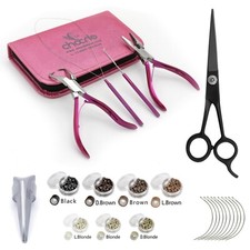Professional Hair Extension Beading Tool Kit Plier Set for beads 4 Piece Micro