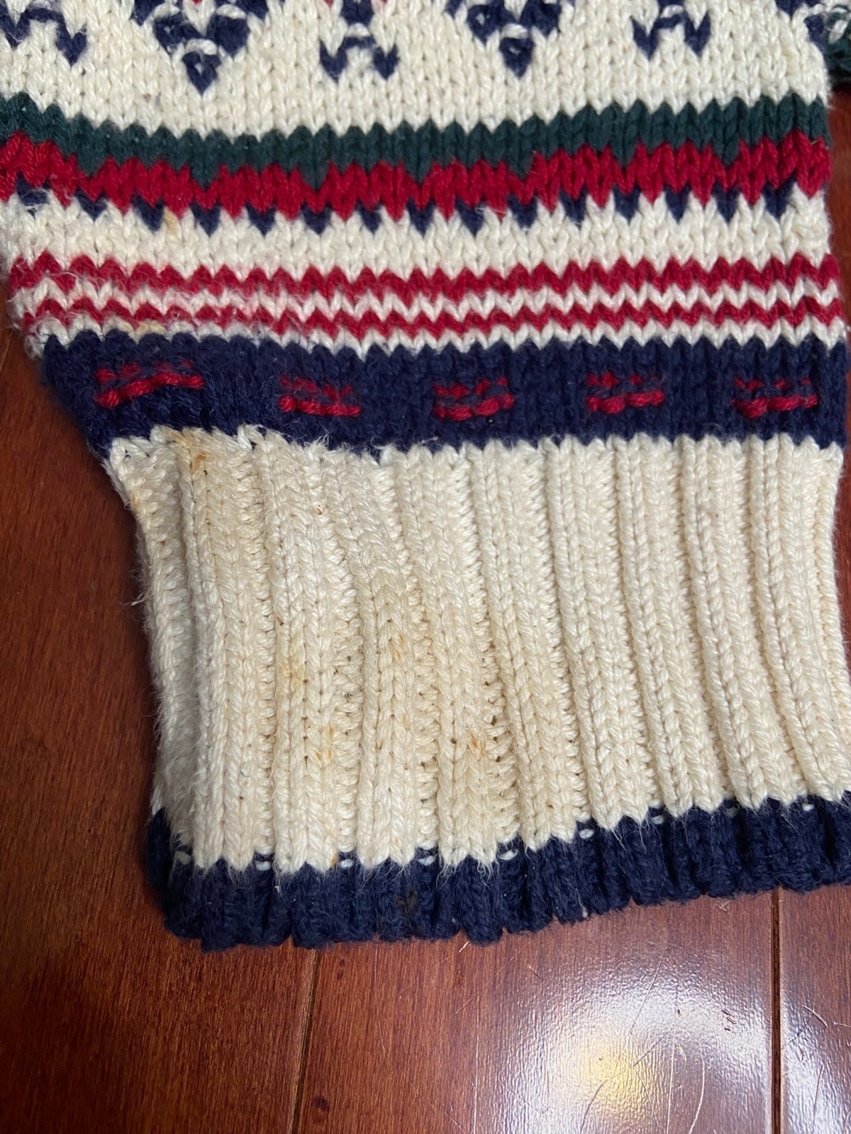 Vintage Multi Patterned Knitted Jumper Sweater 80… - image 5