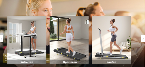 Laufband für Zuhause mit Neigung - Bewegen im Home Office: 1 - 6 km/h, 2.5PS - Bild 5 von 10