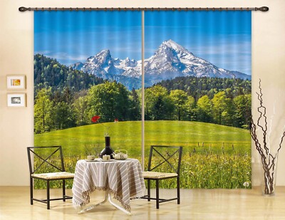 3D Berg Wald H2220 Foto Blockout Vorhang Stoff Fenster Honey 2023
