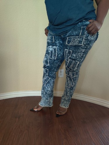 L & B Distressed Stonewash Women's Jeans Size 18 NWOT - 第 10/12 張圖片