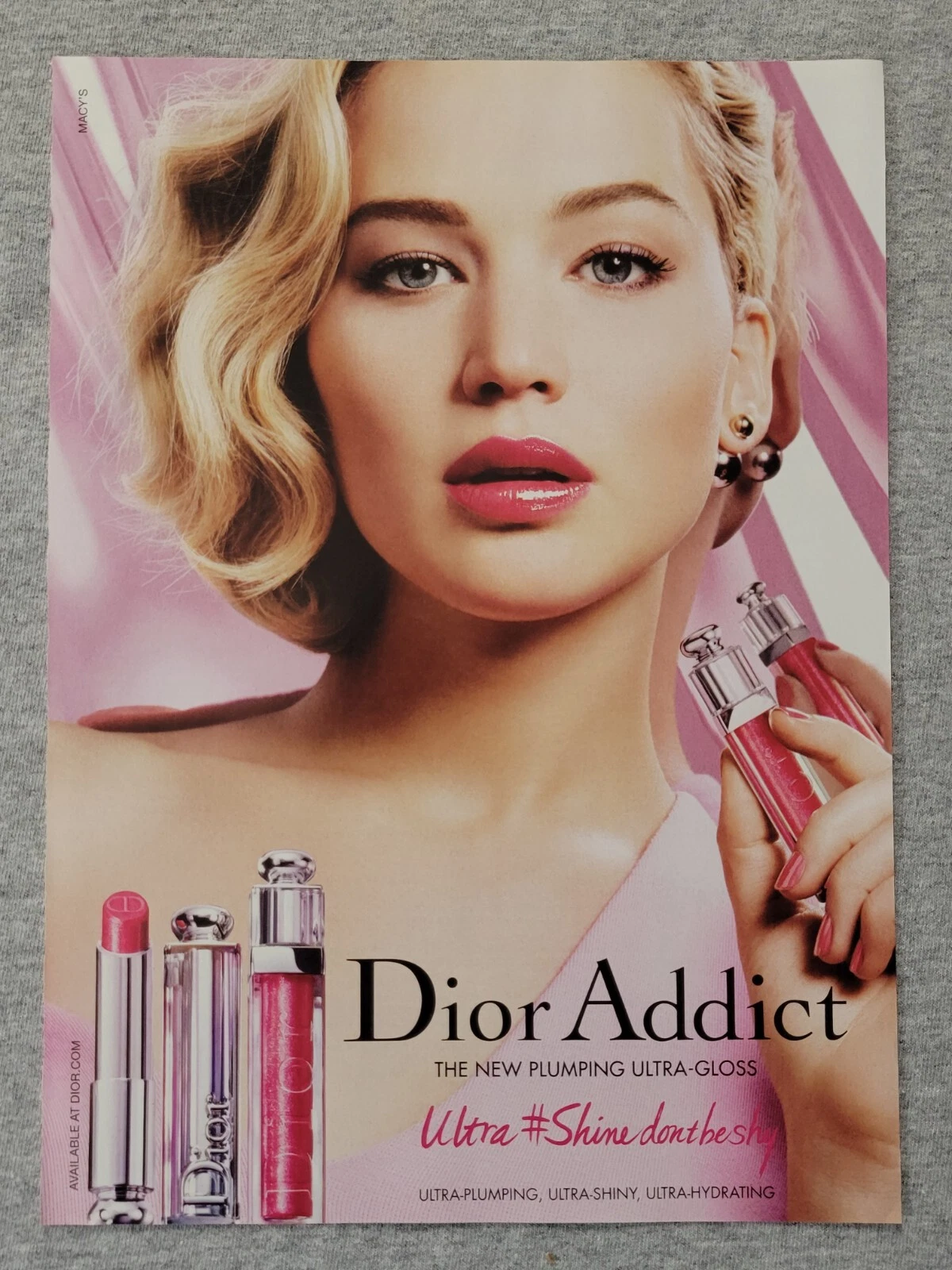 Publicité Magazine 2016 Page Dior Addict Rouge à Lèvres Brillant Maquillage Print Publicité