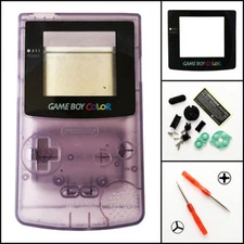 GBC Nintendo Game Boy Color Replacement Housing Shell Screen Lens Atomic Purple