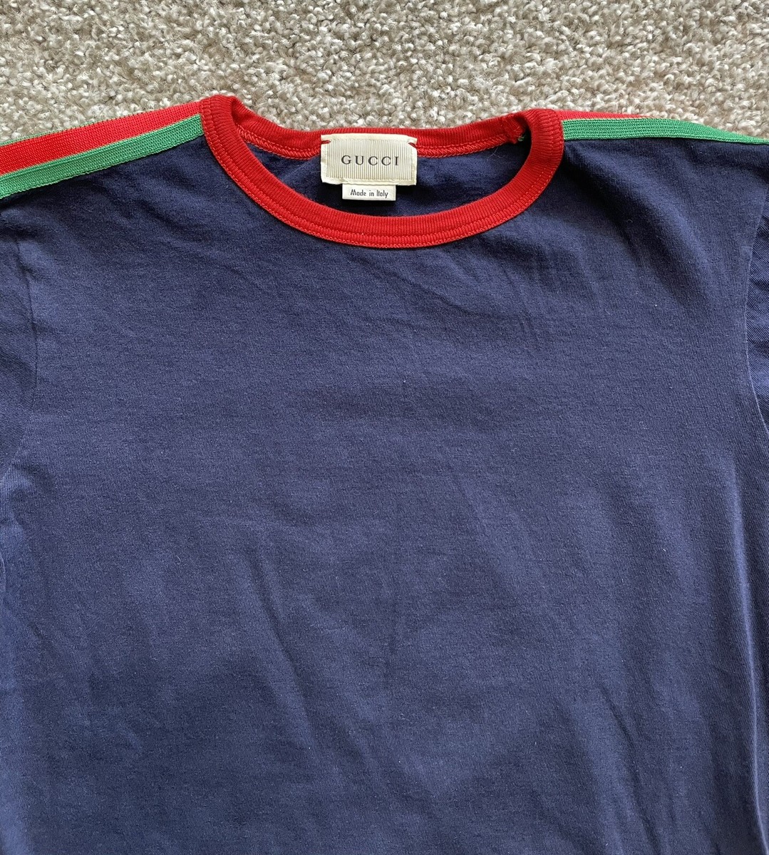 gucci kids designer clothes Snake Graphic Tshirt Blue Size
