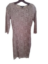 Onyx Nite Dress Sz 4 Lined 3/4 Sleeve Lace Sparkle Fancy Cocktail Party Wedding 