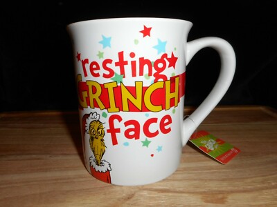 DEPT 56 HOW THE GRINCH STOLE CHRISTMAS RESTING GRINCH FACE 16 OZ COFFEE MUG NNEW