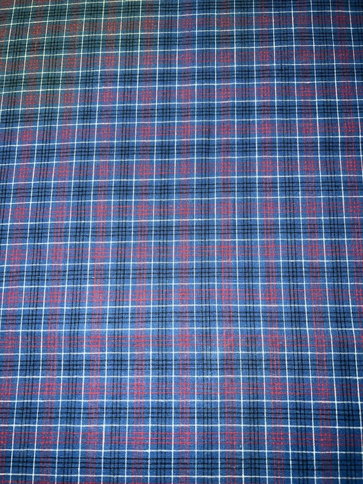 Coupon de tissu ancien pur coton fermière écossais larg 100 cm x H 88 cm C057 - Photo 2/4