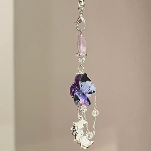 Purple Beaded Tassels Phone Strap Offering A Blend Of Style And Functionality - Zdjęcie 3 z 8
