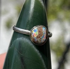 boulder opal 14k ring Gold And Silver Ring 6.5