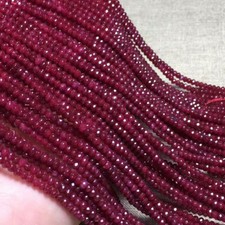 2x4mm Natural Faceted Brazil Red Jade Gemstone Rondelle Loose Beads 15"