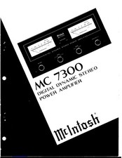 Bedienungsanleitung-Owner's Manuale per McIntosh Mc 7300