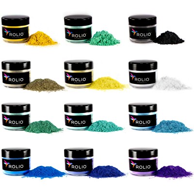Mica Powder - Summer Mountains Set 12 Pigments for Slime, Nail Polish, Makeup