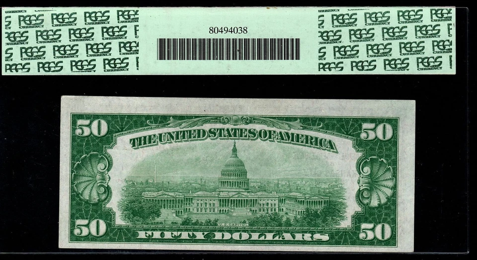 1929 $50 Federal Reserve Bank Note FR-1880-J Kansas City PCGS AU55PPQ (BBE) - Image 3 of 4