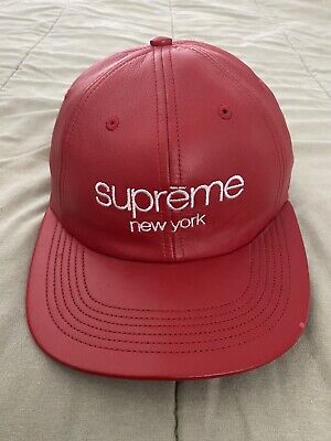 Supreme New York Red Leather Strap Back Hat | eBay Supreme New York Red Leather Strap Back Hat | eBay