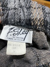 Vintage F Shay Womens Made In USA Blue Plaid Pants Size 14 - Actual 28x27 in