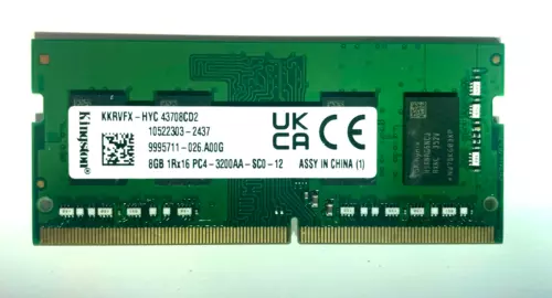 Kingston DDR4 8GB 1Rx16 PC4 3200AA SCO-12 SODIMM 1.2V Notebook Memory RAM 1x8GB