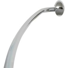 Chrome Shower Rod Rustproof 72 in. Adjustable Permanent Mount Curved