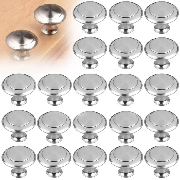 40 PIEZAS Perillas de gabinete de níquel cepillado Tiradores de cajón Acero inoxidable Accesorios de cocina Foto 3 de 4