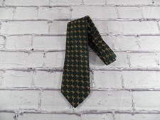 Hugo Boss Men's Silk Neck Tie Green Gold Multicolor Geometric