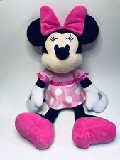 Disney Baby Minnie Mouse Plush Lovey Large 20  Toy Pink Dress Crinkle Bow EUC