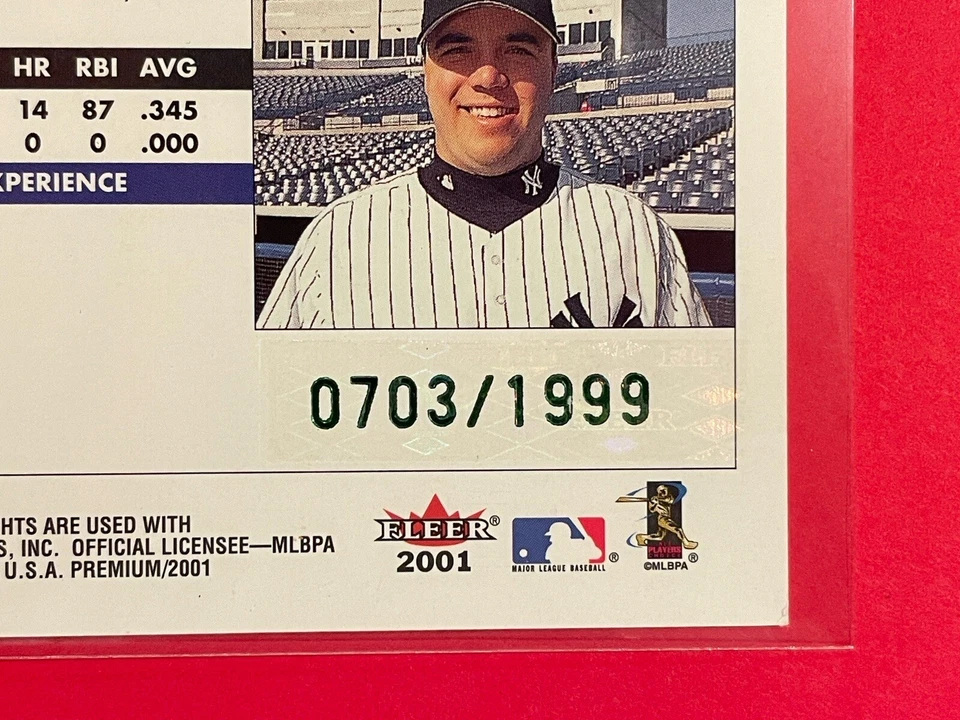 2001 Fleer Premium Nick Johnson /1999 #201 Baseball New York Yankees - Image 3 of 3
