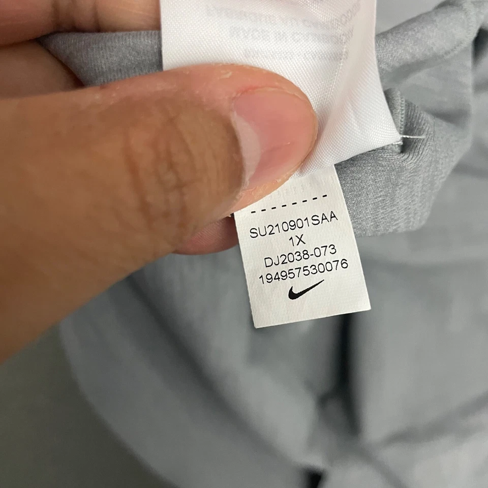 Nike Top Mujer 1X Gris Manga Corta Ropa Activa Entrenamiento Deportes Gimnasio Mamá Foto 4 de 4