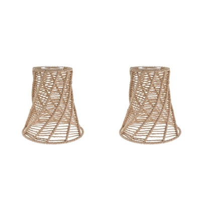  2pcs rustikaler Papierseillampenschatten für Stehlampen Boho Lichtabdeckung für